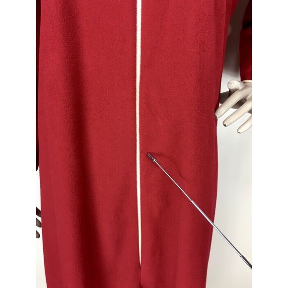 Vintage 70's Kayser MOD Burgundy Burst Quarter Zip House Robe Size Large - Picture 9 of 10